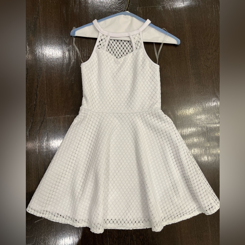 GIRLS SALLY MILLER COUTURE A-LINE WHITE DRESS SIZE MEDIUM